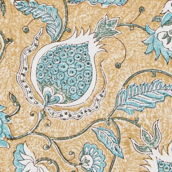 Beige Ihania Cotton Hand Block Printed Bed Cover - Image 3