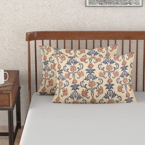 Beige Mehulika Cotton Pillow Cover