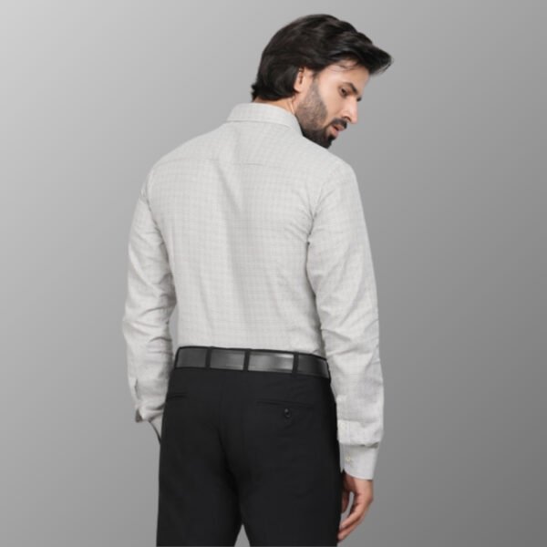 Beige Printed Slim Fit Formal Shirt - Image 2