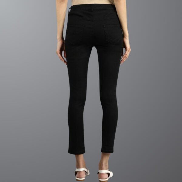 Black Denim Casual Jeggings - Image 4