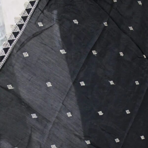 Black Threadswork Muslin Kurti Set - Image 3