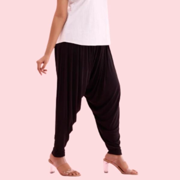 Black Viscose Stretch Patiala - Image 2