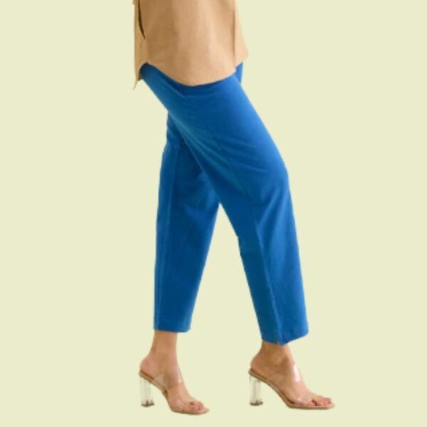 Blue Cotton Stretch Kurti Pants - Image 2
