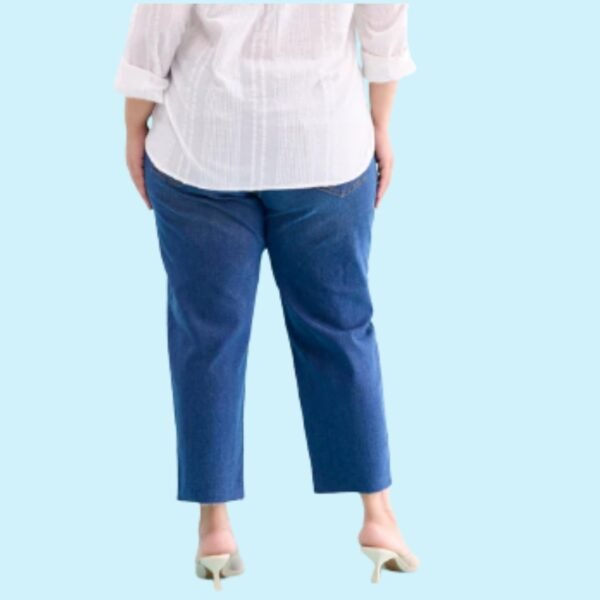 Blue Denim Cropped Jeans - Image 3