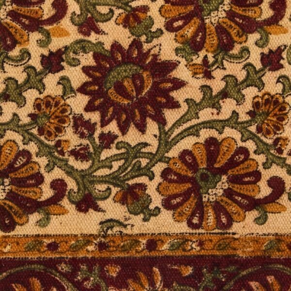 Brown Cotton Printed Dhurrie - Image 3