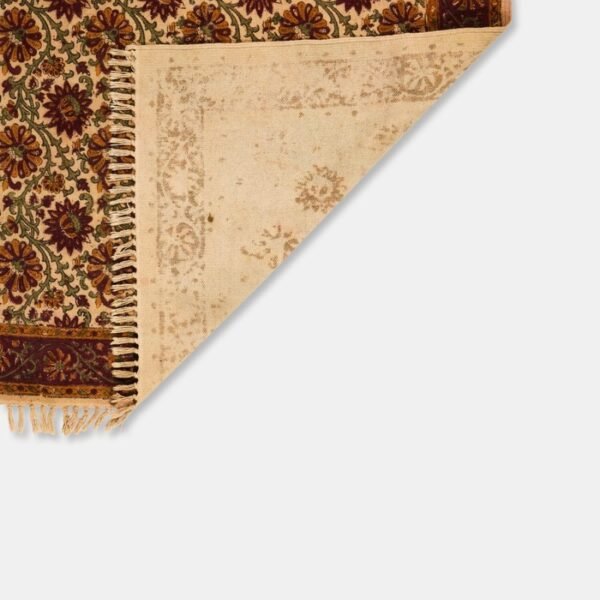 Brown Cotton Printed Dhurrie - Image 4