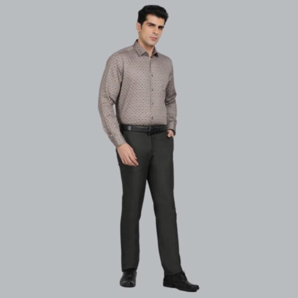 Brown Printed Regular Fit Formal Shirt - Image 2