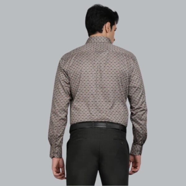 Brown Printed Regular Fit Formal Shirt - Image 3
