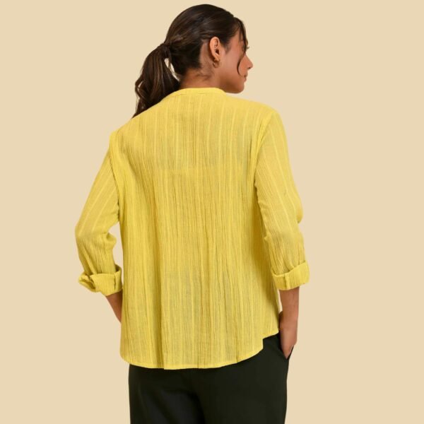 Celery Green Mandarin Collar Top - Image 2