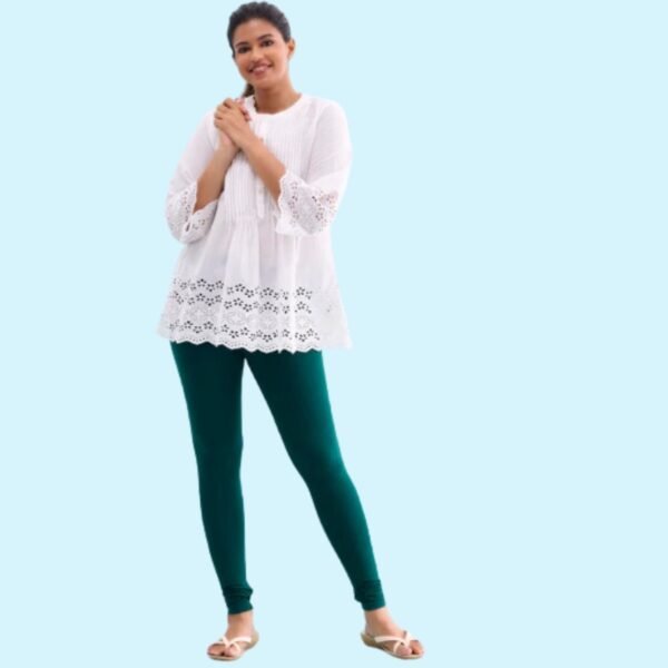 Dark Green Cotton Stretch Churidar