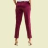 Dark Wine Polyester Shiny Pants - Image 3