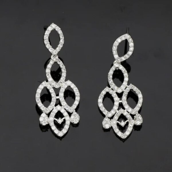 Designer Rhodium Polish Zirconia Necklace Set - Image 2
