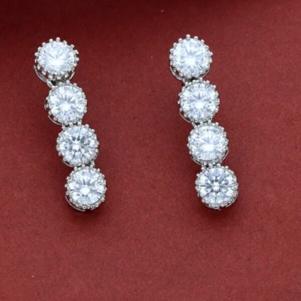 Designer Rhodium Polish Zirconia Necklace Set - Image 2