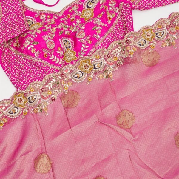 Designer Tissue Pink Saree - Image 4