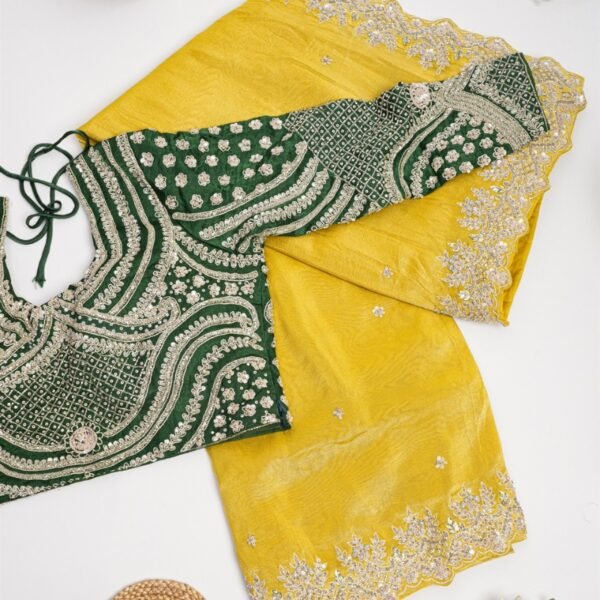 Designer Tissue Yellow Saree