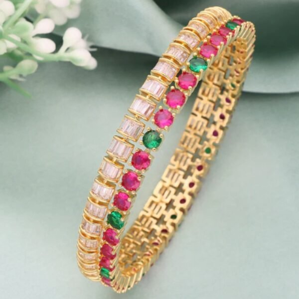 Designer Zircon Gold Plated Bangles ZBGL11010