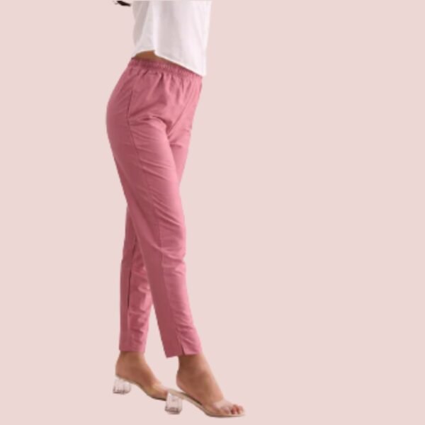 Dusty Rose Poly Modal Metallic Pants - Image 2
