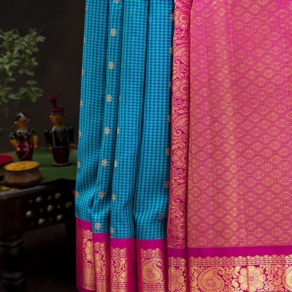 Gadwal Silk Multi Colour Saree - Image 2