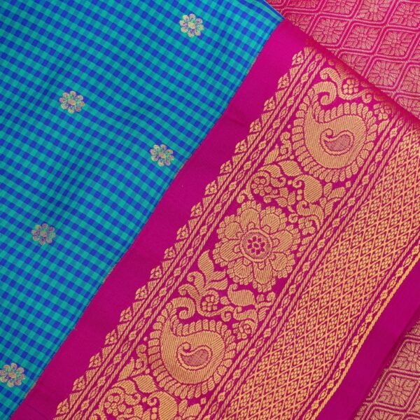 Gadwal Silk Multi Colour Saree - Image 3