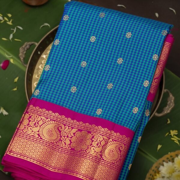 Gadwal Silk Multi Colour Saree