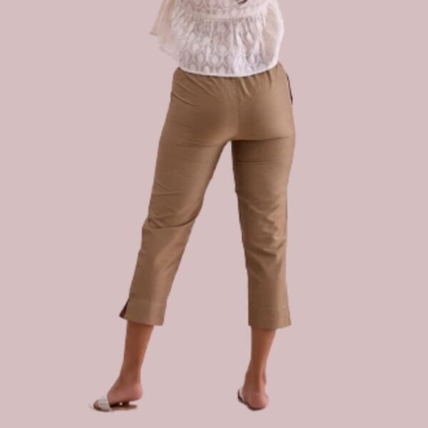 Gold Poly Modal Cropped Metallic Pants - Image 3