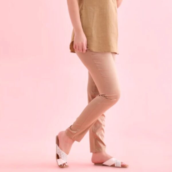 Gold Polyester Shiny Pants - Image 2