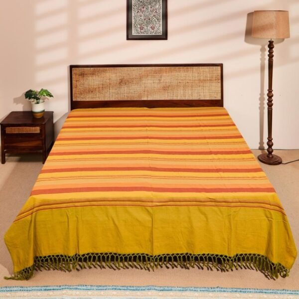 Green Cotton Bed Cover - Image 2