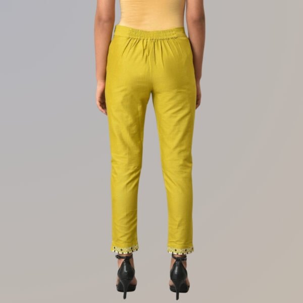Green Embroidered Slim Pants - Image 4