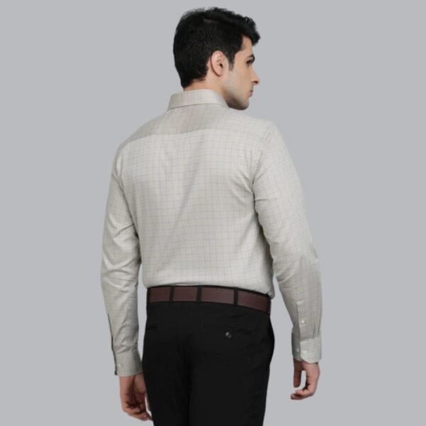 Grey Checked Regular Fit Formal Shirt - Image 2