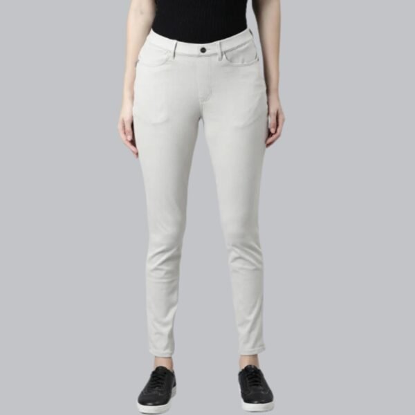 Grey Mist Cotton Polyester Super Stretch Jeggings - Image 2