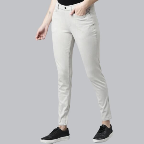 Grey Mist Cotton Polyester Super Stretch Jeggings - Image 3