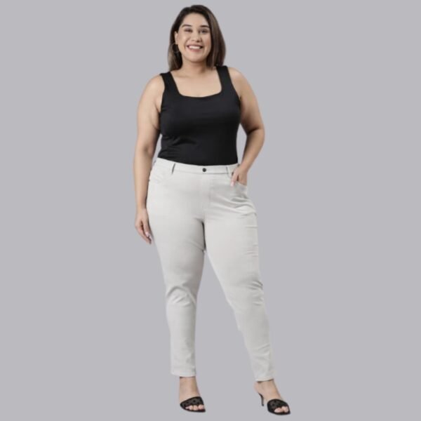 Grey Mist Cotton Polyester Super Stretch Jeggings