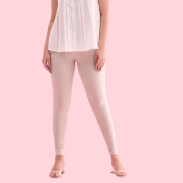 Grey Mist Cotton Stretch Ankle Length Leggings - Image 2