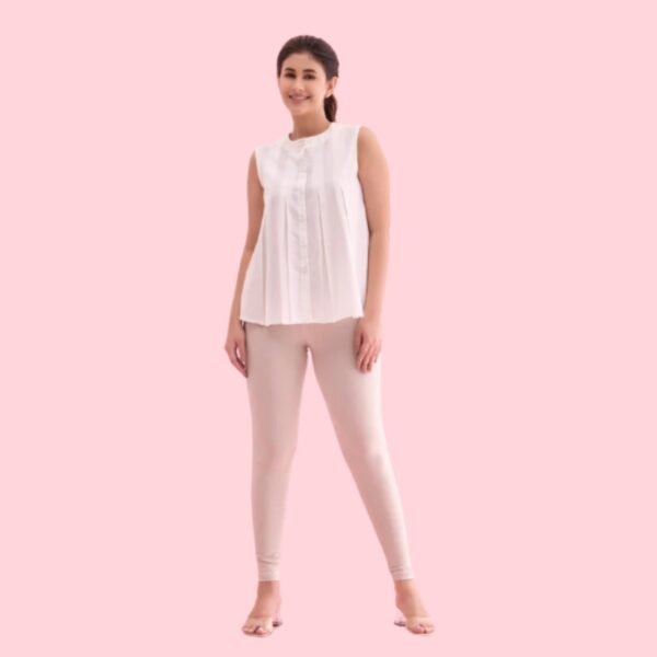 Grey Mist Cotton Stretch Ankle Length Leggings