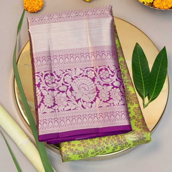 Kancheepuram Silk Parrot Green Saree