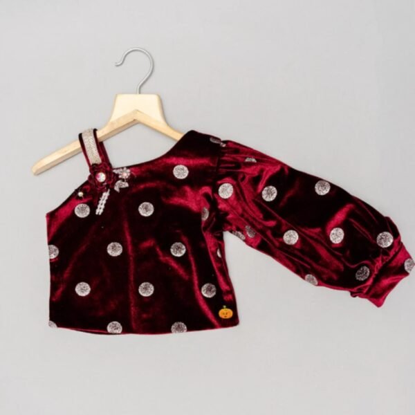 Maroon & Black Polka Dots Co-Ord Set - Image 2