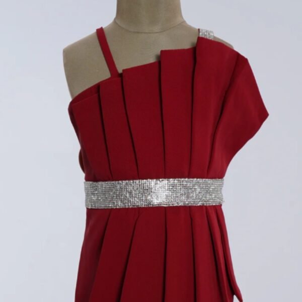 Maroon Pleated Midi for Girls - Image 2