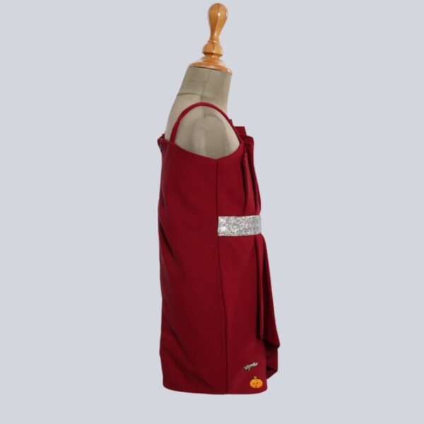 Maroon Pleated Midi for Girls - Image 4