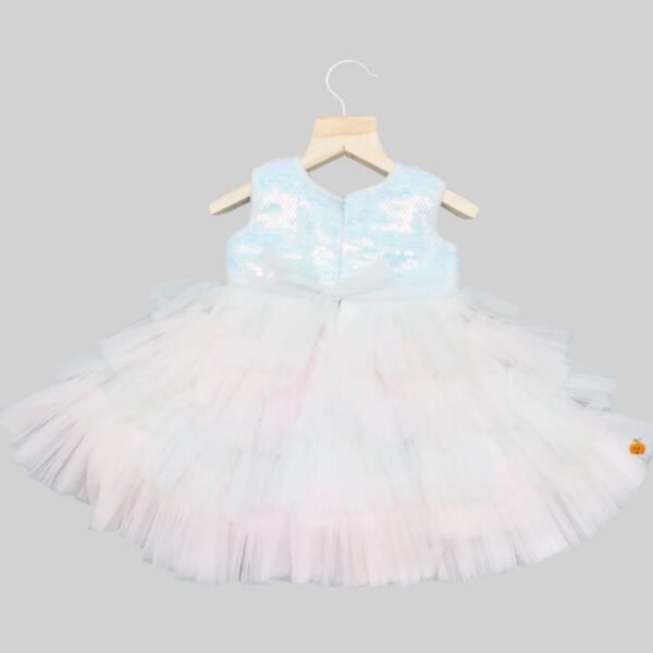 Multi Sequin Net Frock for Baby Girl - Image 3