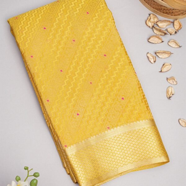 Mysore Crepe Mustard Saree