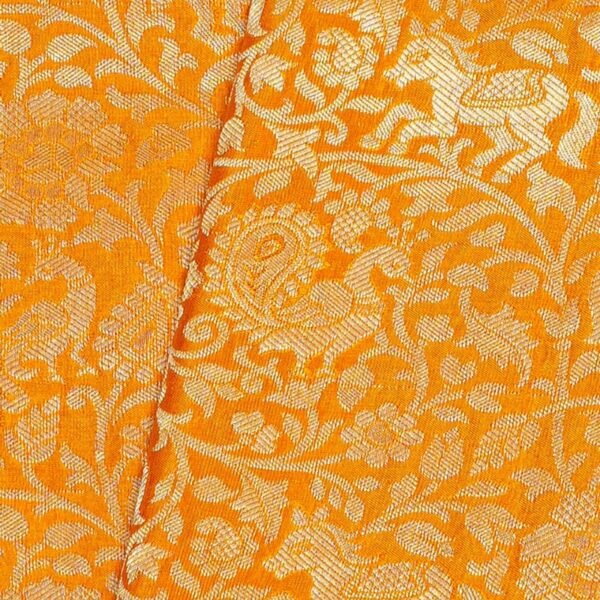 Mysore Crepe Mustard Saree - Image 3