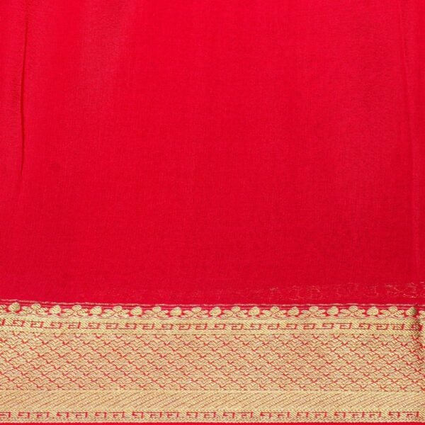Mysore Crepe Mustard Saree - Image 4