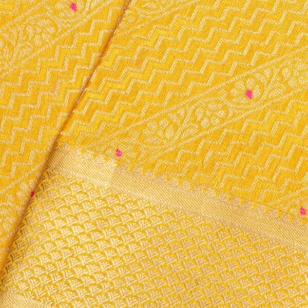 Mysore Crepe Mustard Saree - Image 4