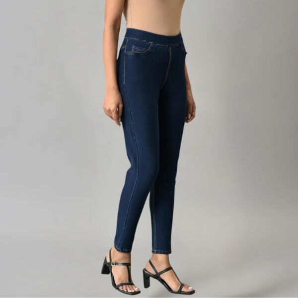 Navy Blue Denim Jeggings - Image 4