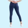 Navy Cotton Poly Stretch Cropped Colored Jeggings - Image 2