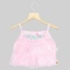 Pink & Peach Layered Skirt Top for Girls - Image 2