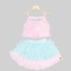 Pink & Peach Layered Skirt Top for Girls