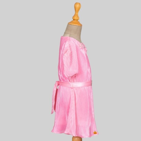 Pink Pleated Midi for Girls - Image 2