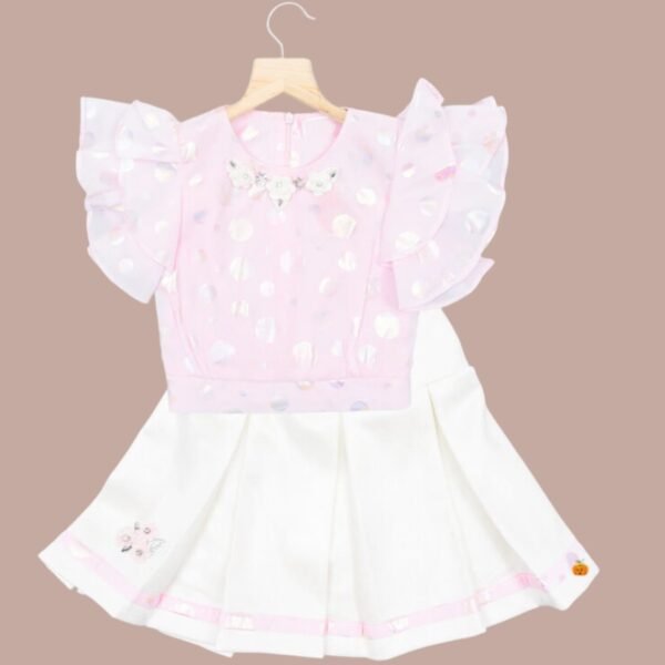 Pink Polka Dots Skirt & Top for Girls