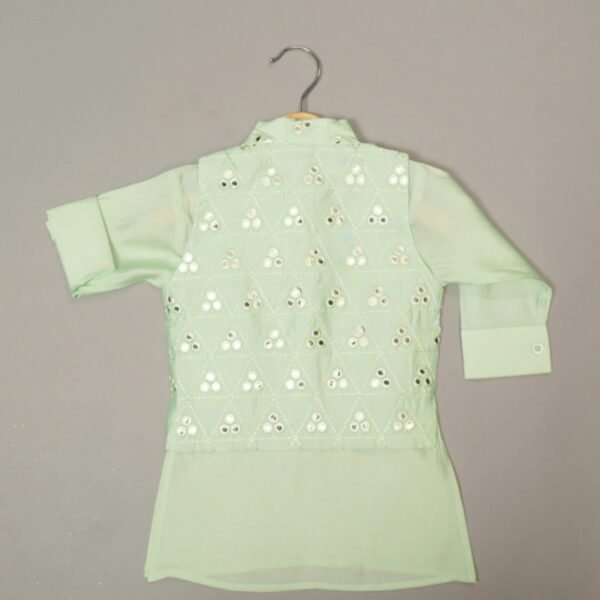 Pista Boys Kurta Pajama with Nehru Jacket - Image 3
